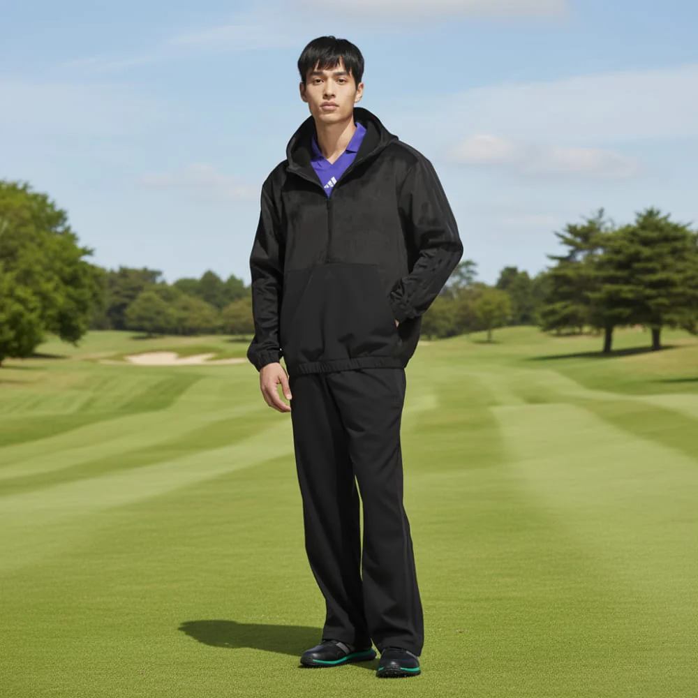 adidas Beyond The Course Cozy Half-Zip Loose Fit Hoodie - Black - Image 4