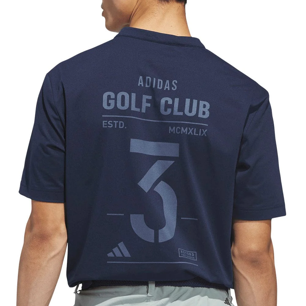 adidas Beyond The Course Golf Club Twistknit Range Shirt - Collegiate Navy - Image 2
