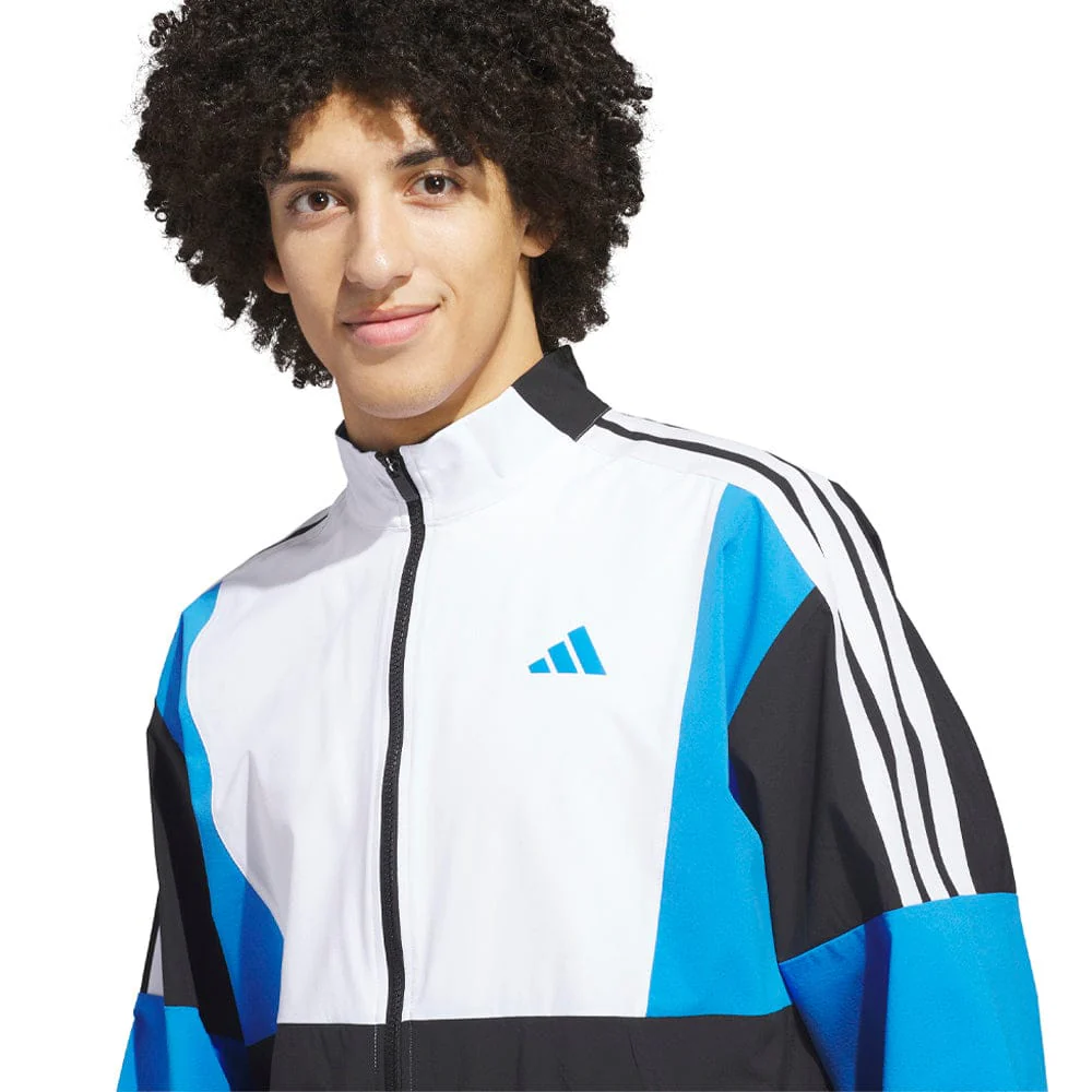 adidas Beyond Twistweave Full-Zip Windbreaker - Black/White - Image 4