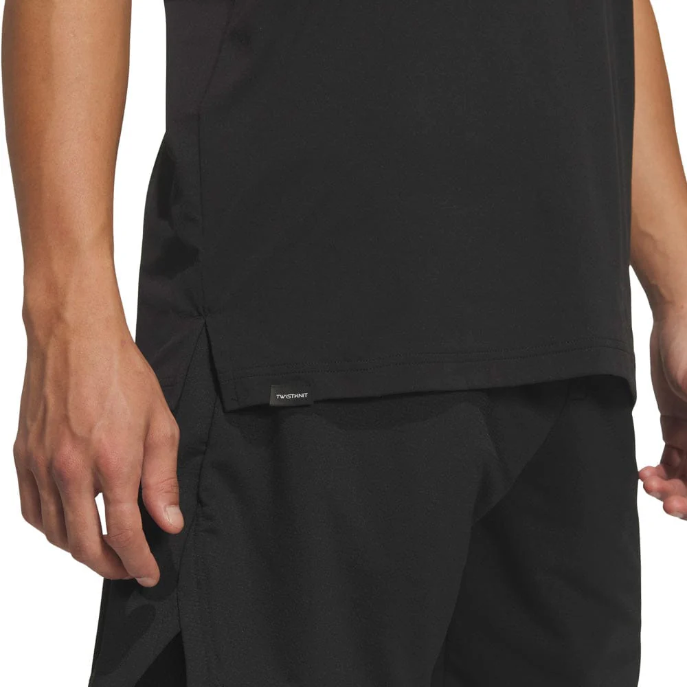 adidas Beyond Vent Twistknit Polo Shirt - Black/Black - Image 4