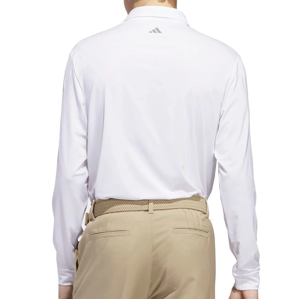 adidas Core Long Sleeve Polo Shirt - White - Image 2