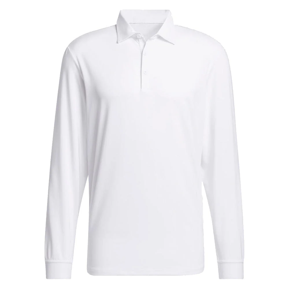 adidas Core Long Sleeve Polo Shirt - White - Image 3