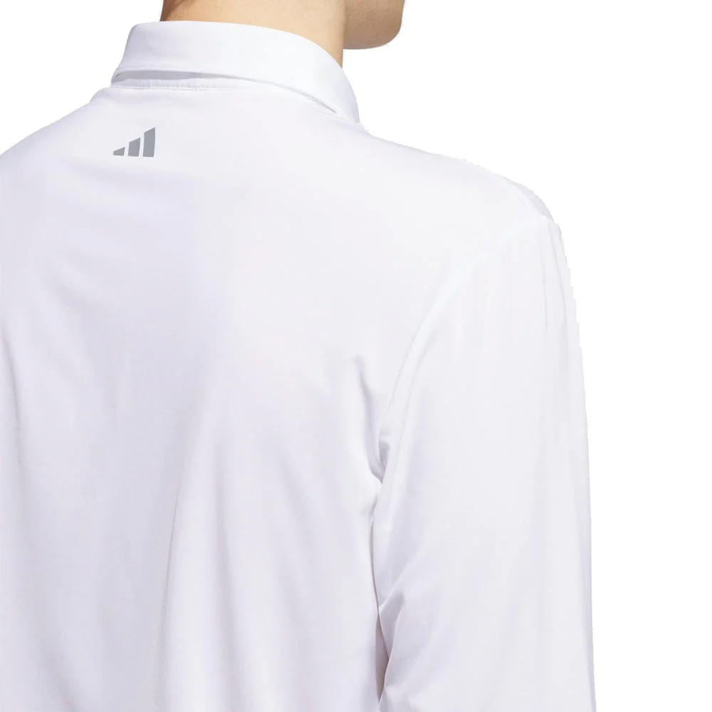adidas Core Long Sleeve Polo Shirt - White - Image 4