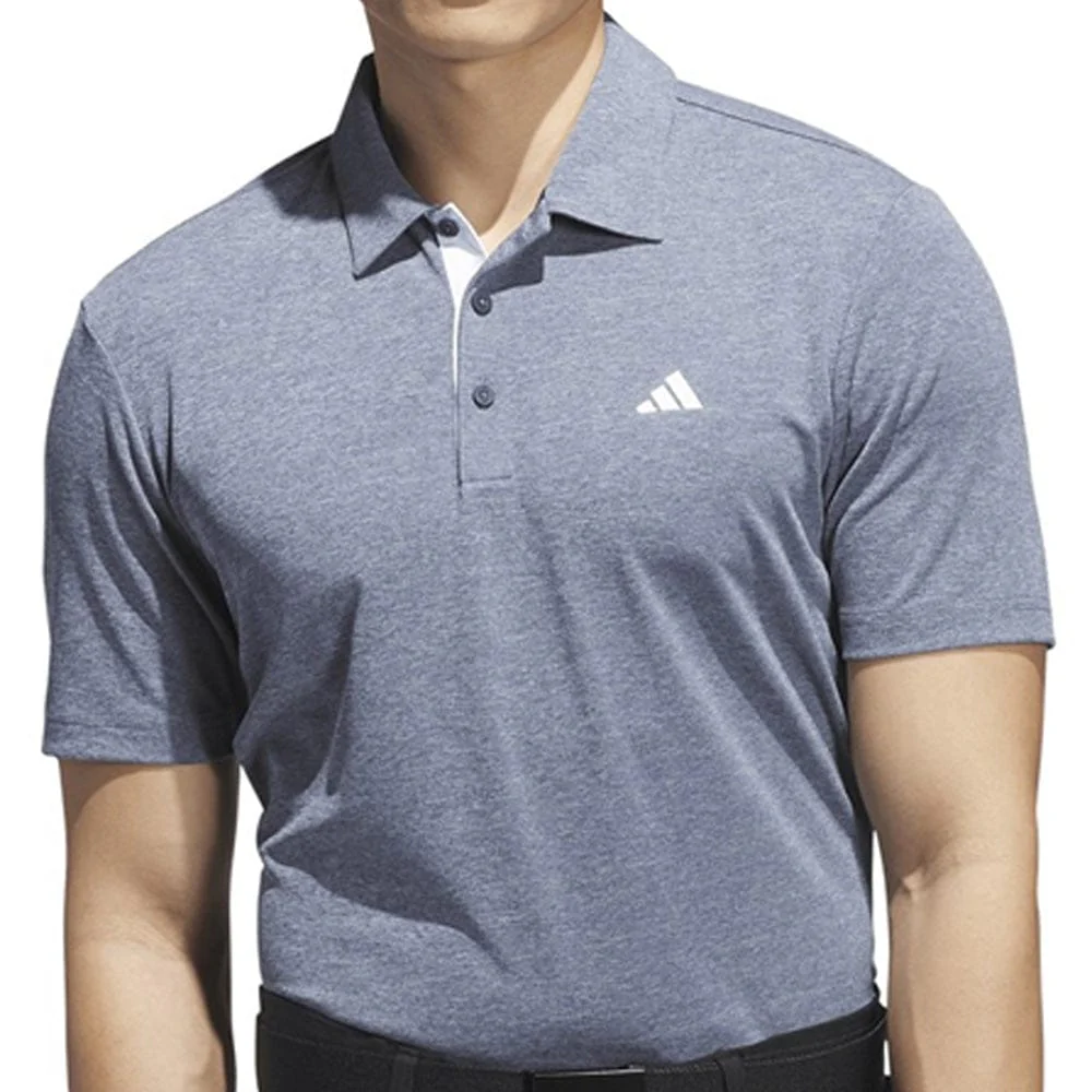 adidas Drive Heather Golf Polo Shirt - Collegiate Navy Mel. - Image 3
