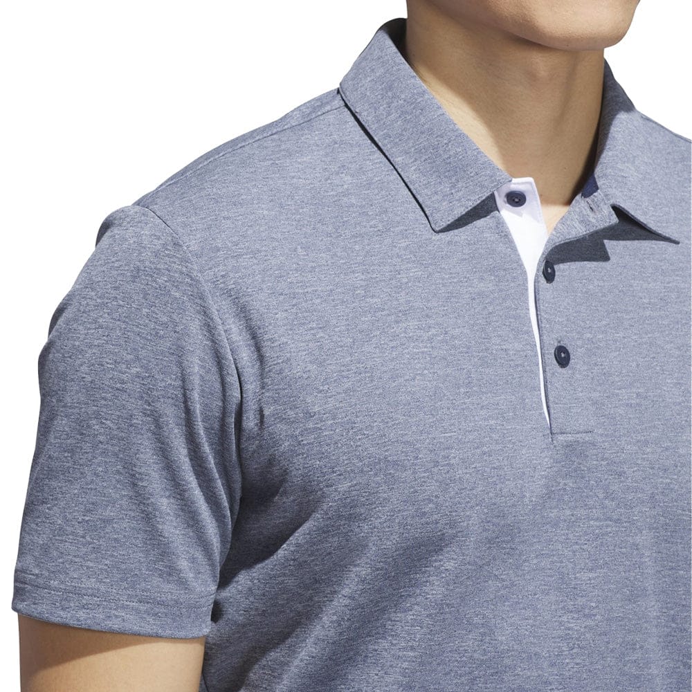 adidas Drive Heather Golf Polo Shirt - Collegiate Navy Mel. - Image 4