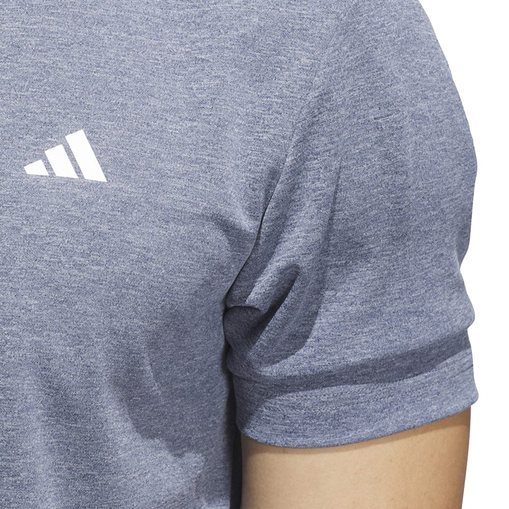 adidas Drive Heather Golf Polo Shirt - Collegiate Navy Mel. - Image 5