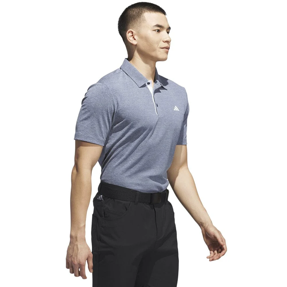 adidas Drive Heather Golf Polo Shirt - Collegiate Navy Mel. - Image 6