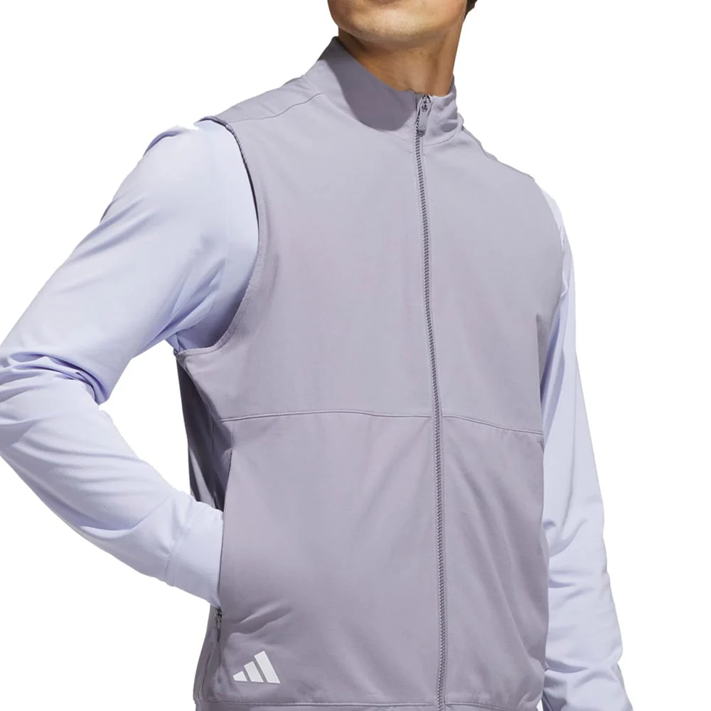 adidas Mens Ultimate365 Tour Full Zip Vest - Slate - Image 3