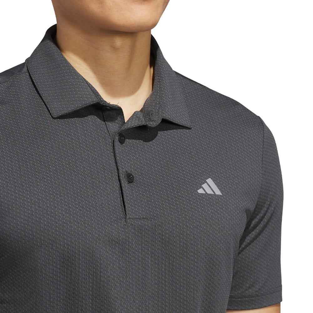 adidas Performance Textured Polo Shirt - Carbon/Black - Image 4