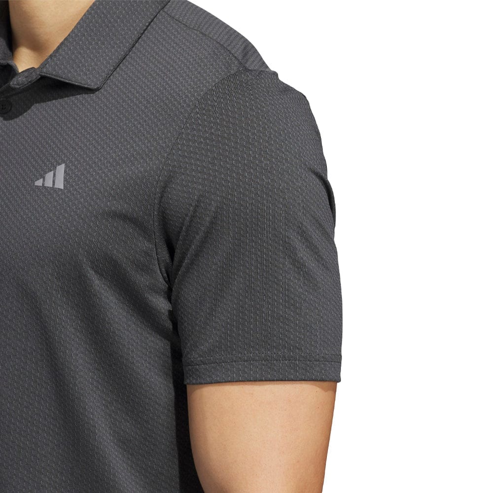 adidas Performance Textured Polo Shirt - Carbon/Black - Image 5