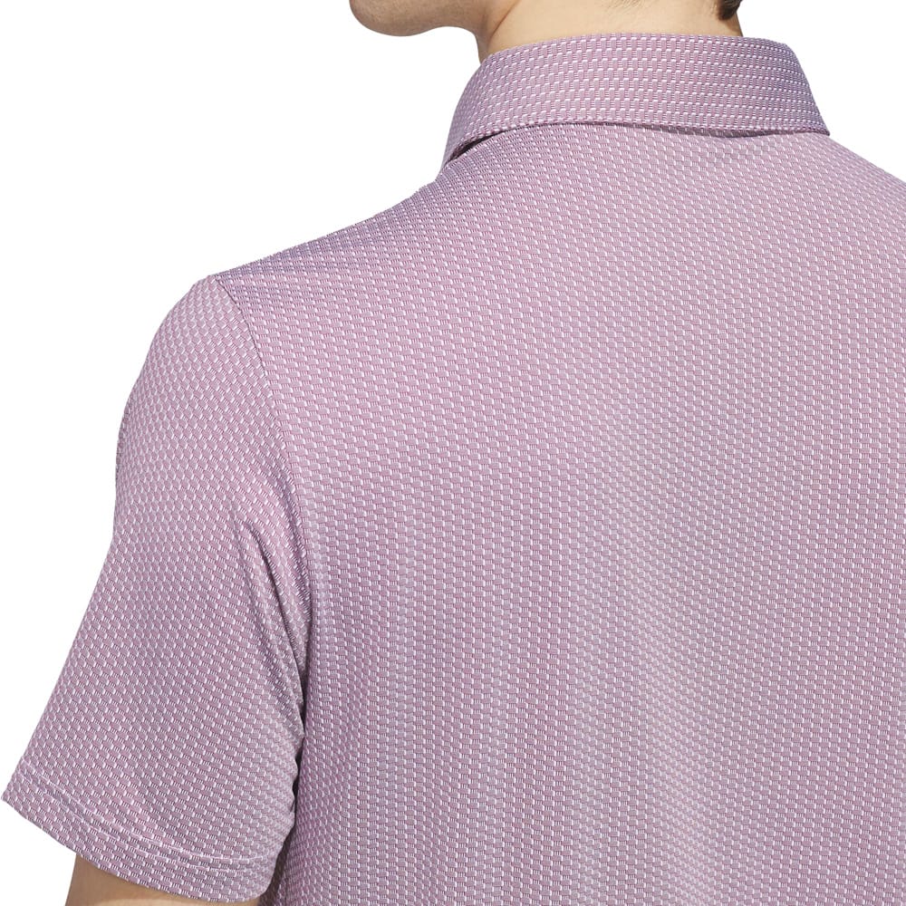 adidas Performance Textured Polo Shirt - White/Maroon - Image 5