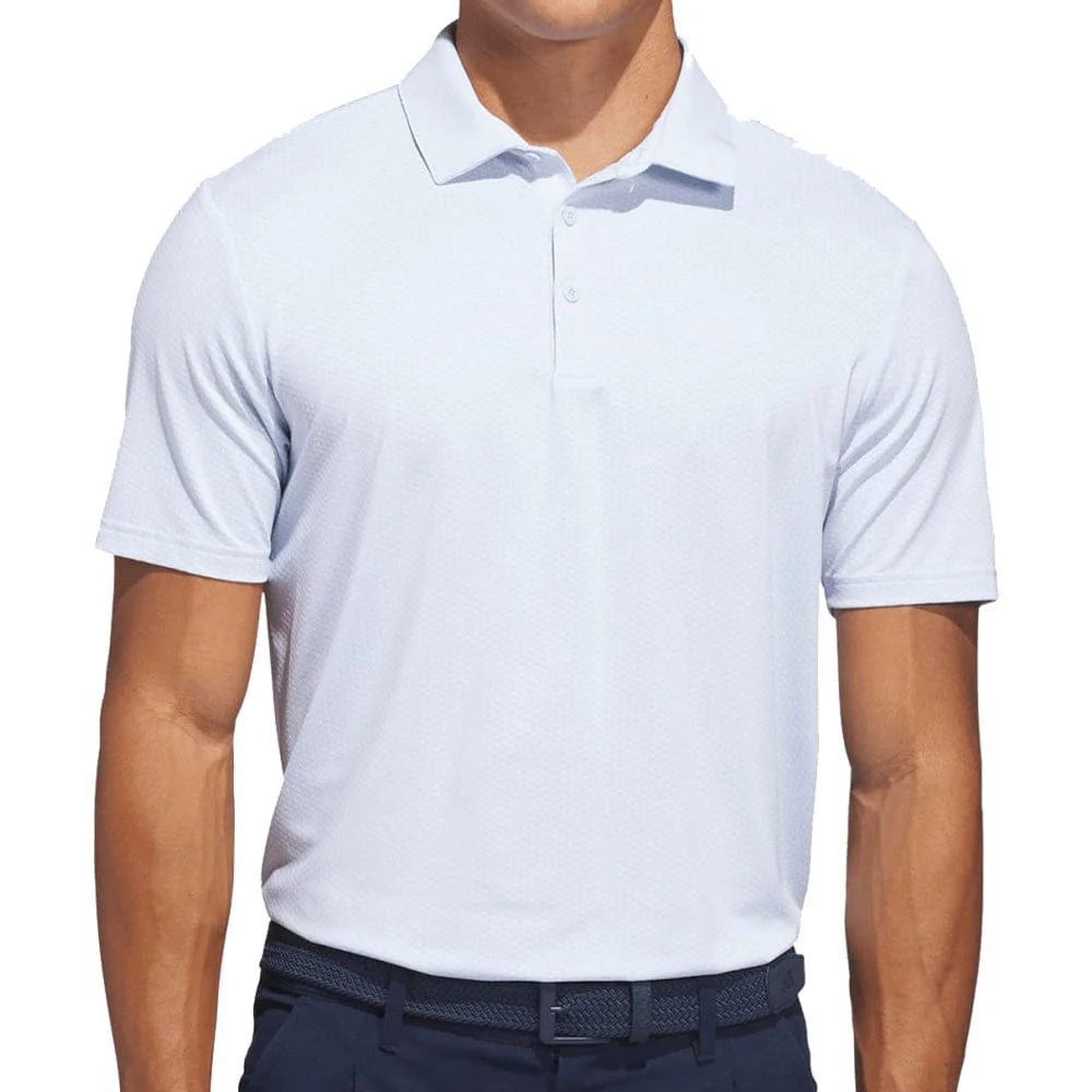 adidas Performance Textured Polo Shirt - White/Crystal Sky