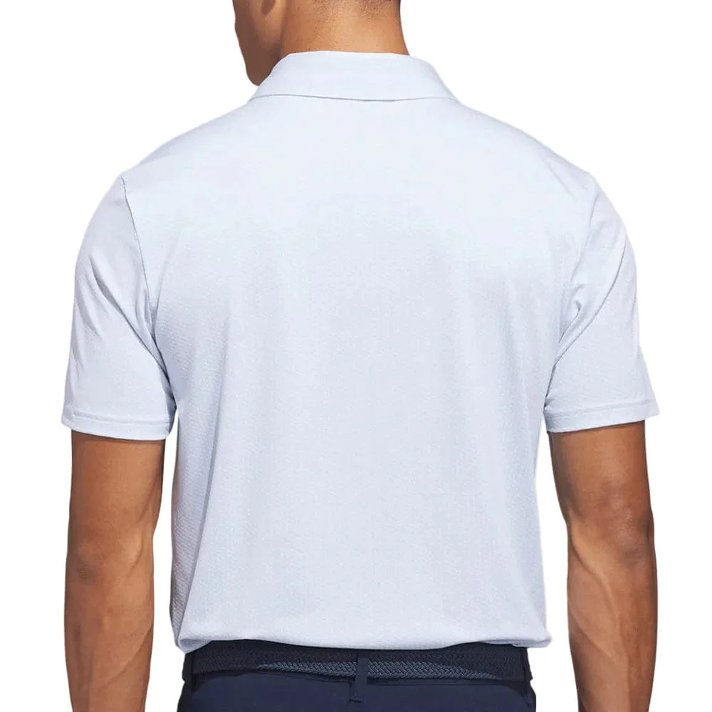 adidas Performance Textured Polo Shirt - White/Crystal Sky - Image 2
