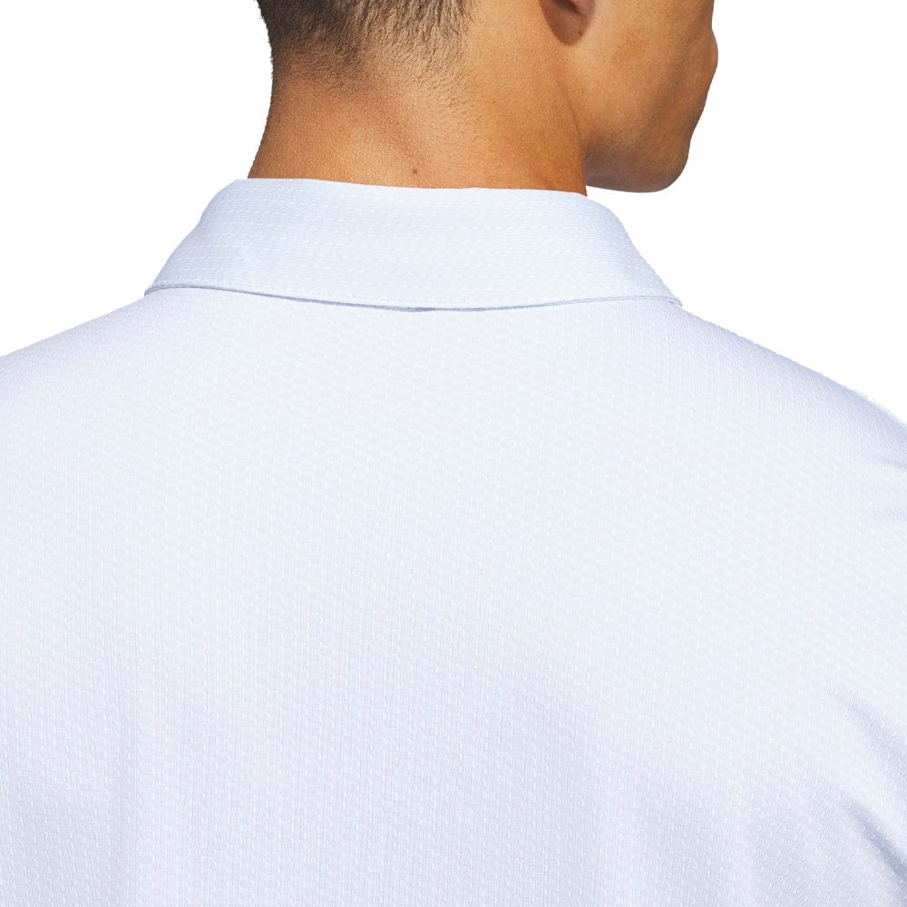 adidas Performance Textured Polo Shirt - White/Crystal Sky - Image 6