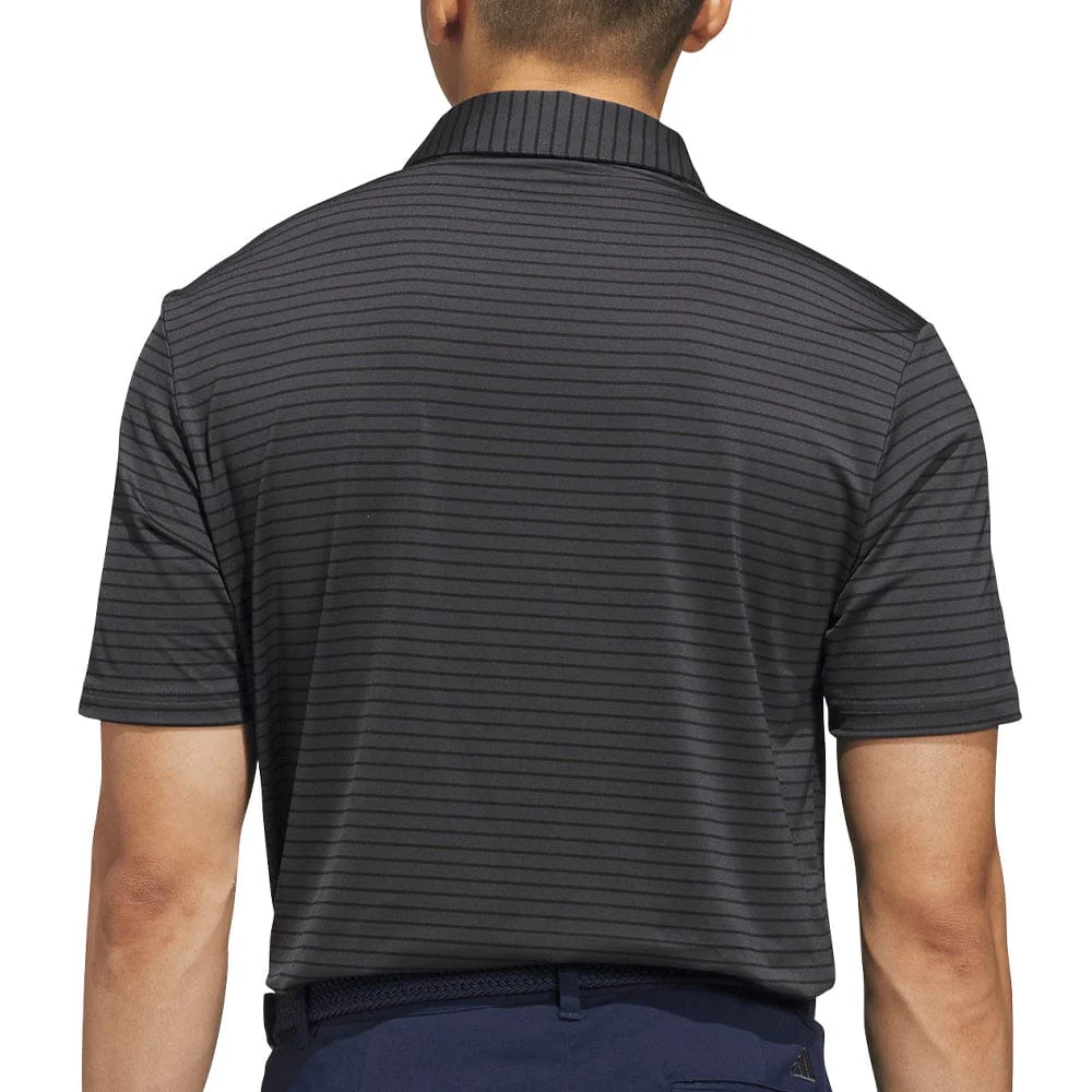 adidas Performance Two-Color Stripe Polo Shirt - Carbon/Black - Image 2