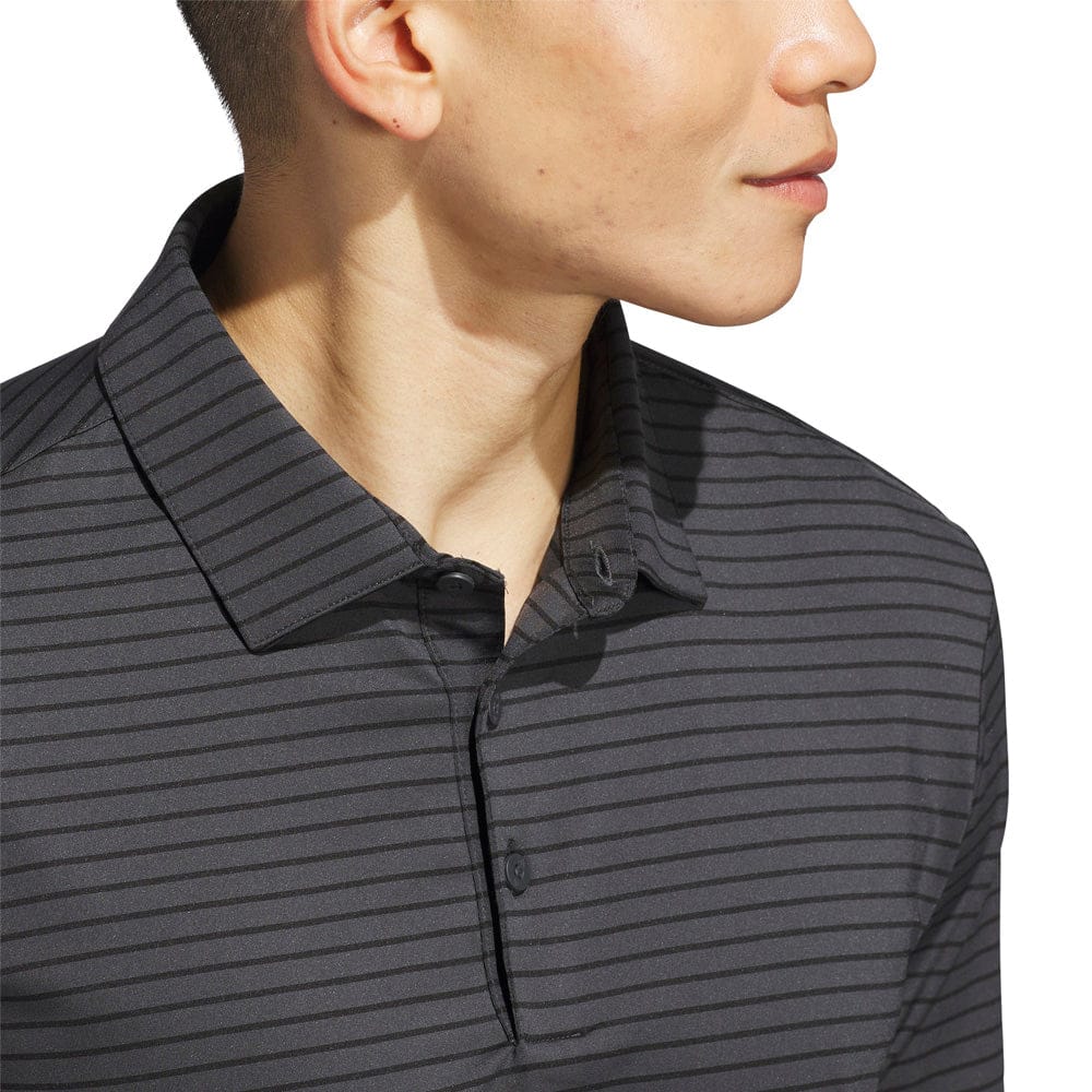 adidas Performance Two-Color Stripe Polo Shirt - Carbon/Black - Image 5