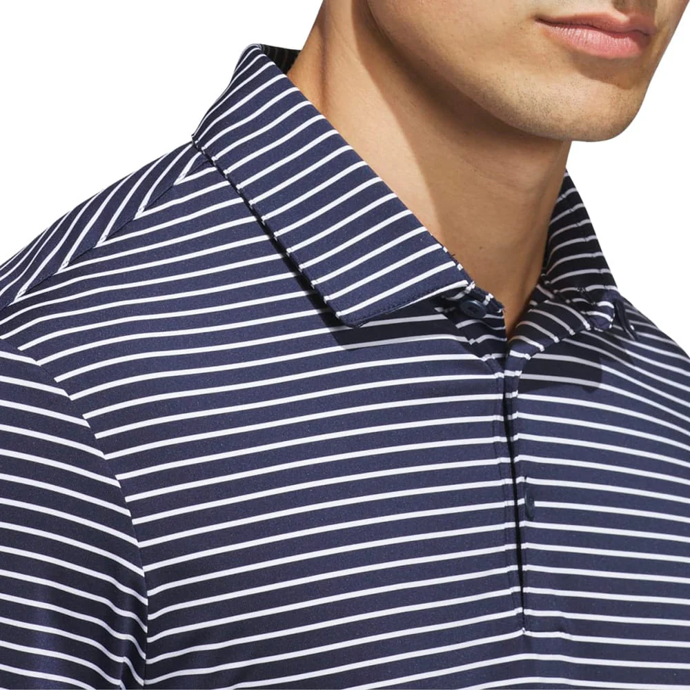 adidas Performance Two-Color Stripe Polo Shirt - Collegiate Navy/White - Image 3