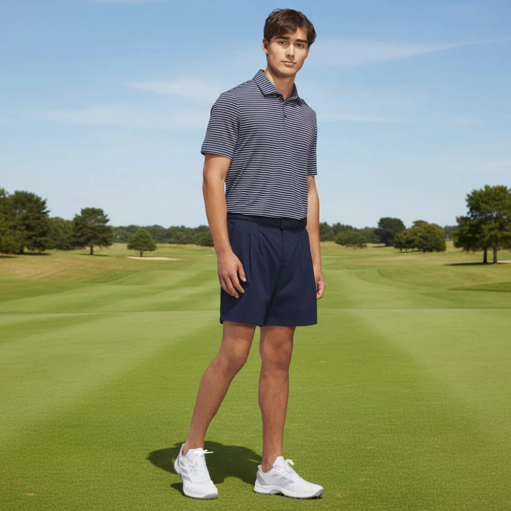 adidas Performance Two-Color Stripe Polo Shirt - Collegiate Navy/White - Image 4