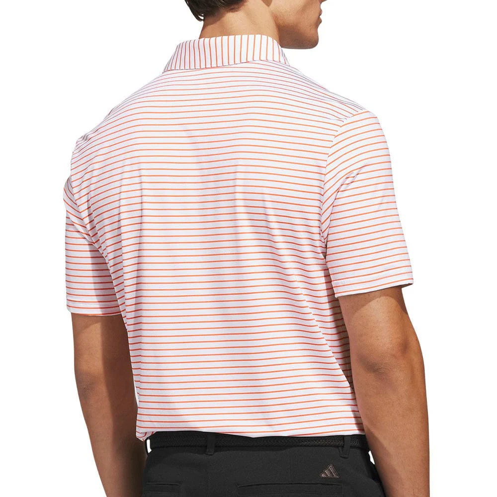 adidas Performance Two-Color Stripe Polo Shirt - White/Dusky Orange - Image 2