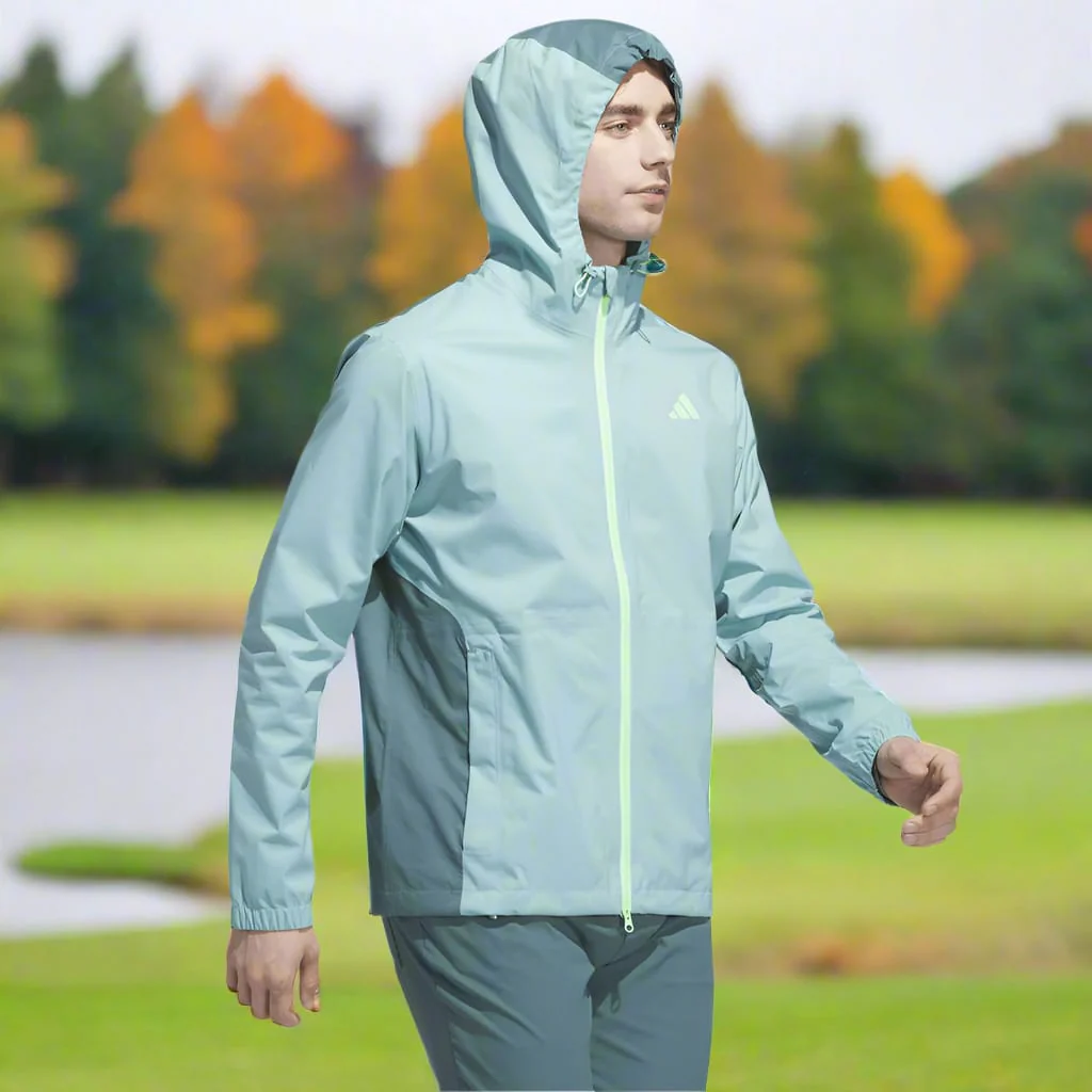 adidas RAIN.RDY Ultimate365 Tour Climaproof+ Waterproof Rain Suit - Mint Ton/Grey One - Image 11