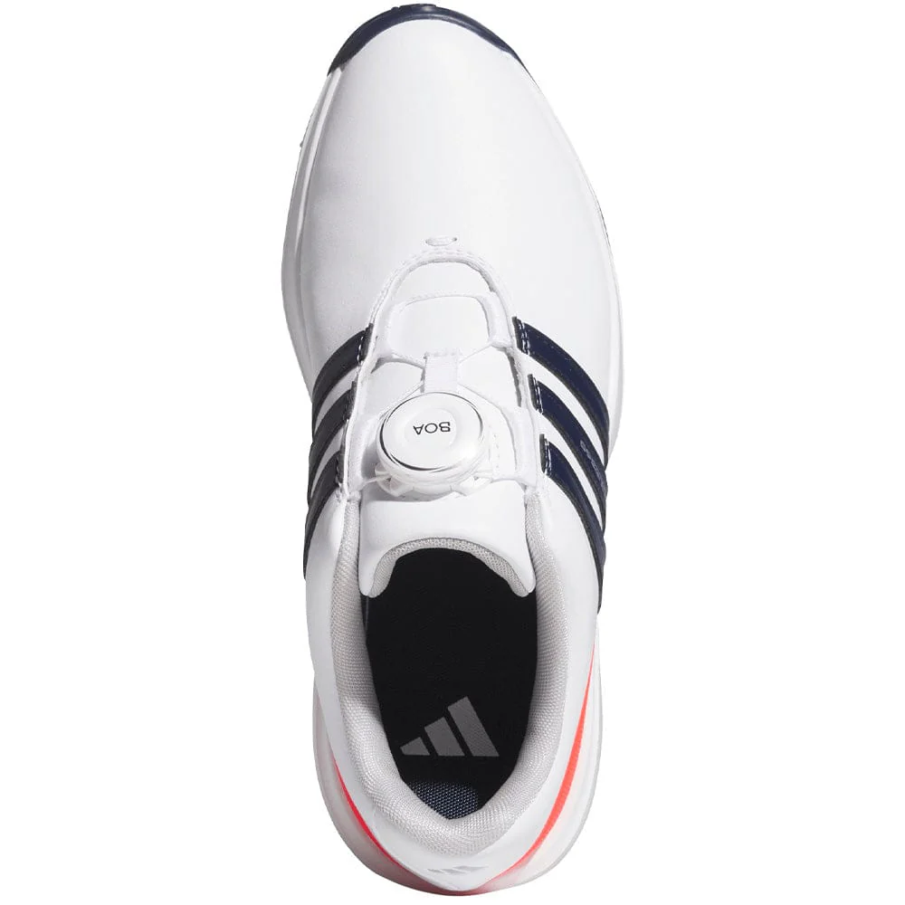 adidas Tour360 24 Boa Junior Golf Shoes - Cloud White/Collegiate Navy/Lucid Red - Image 4