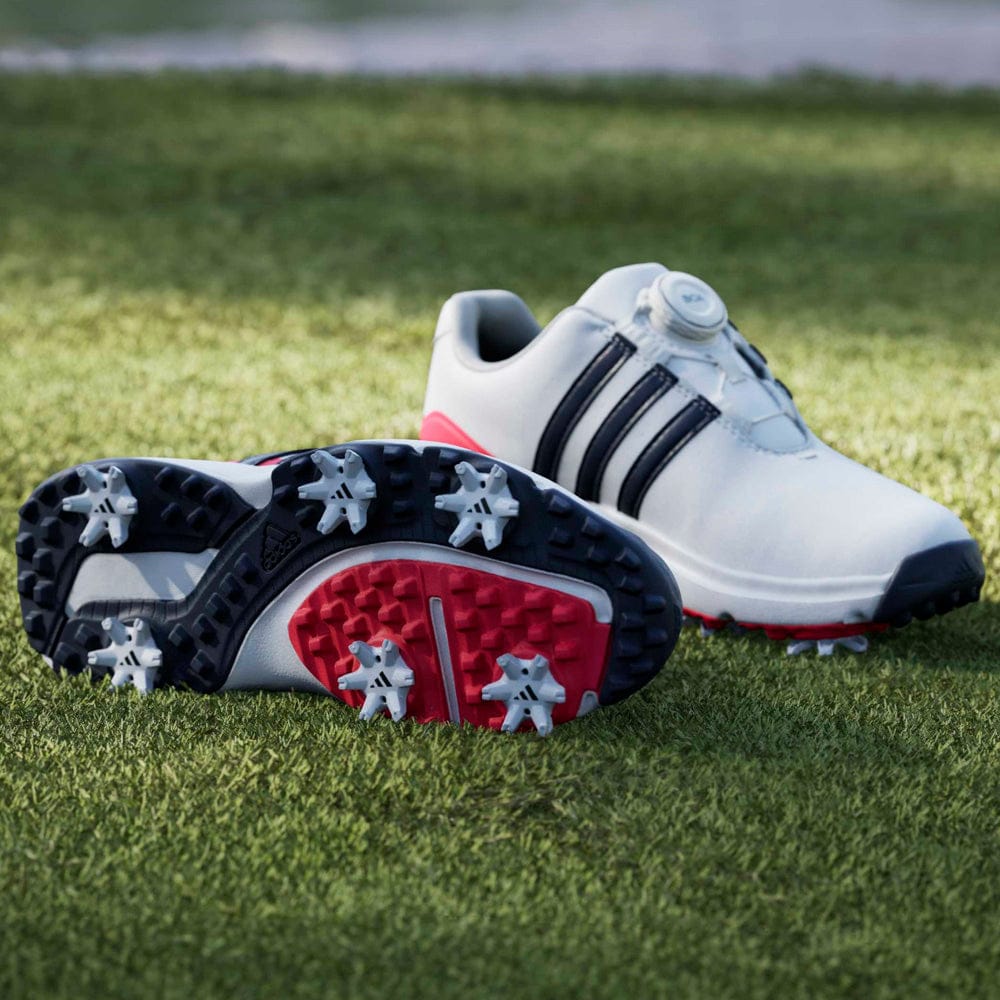 adidas Tour360 24 Boa Junior Golf Shoes - Cloud White/Collegiate Navy/Lucid Red - Image 8