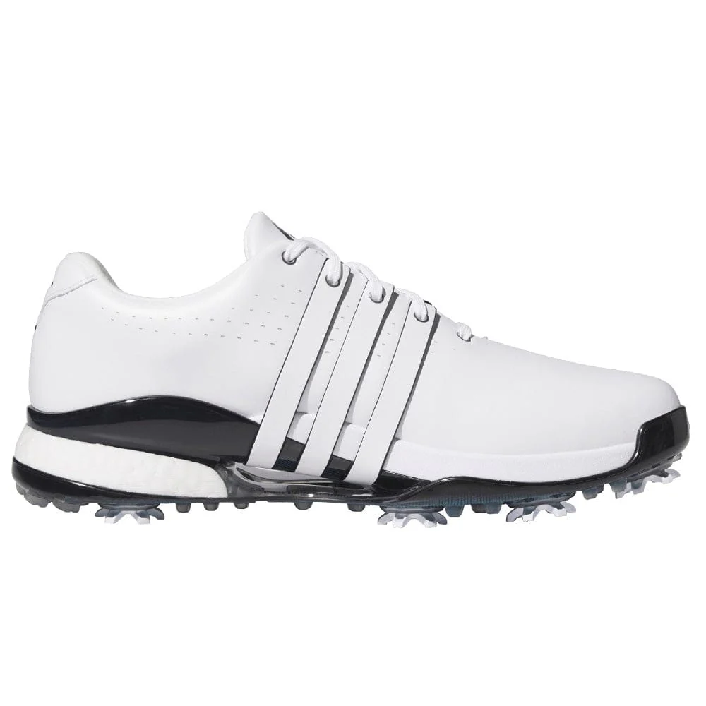adidas Tour360 24 Spiked Waterproof Shoes - Cloud White/Core Black/Lucid Ray Blue - Image 3