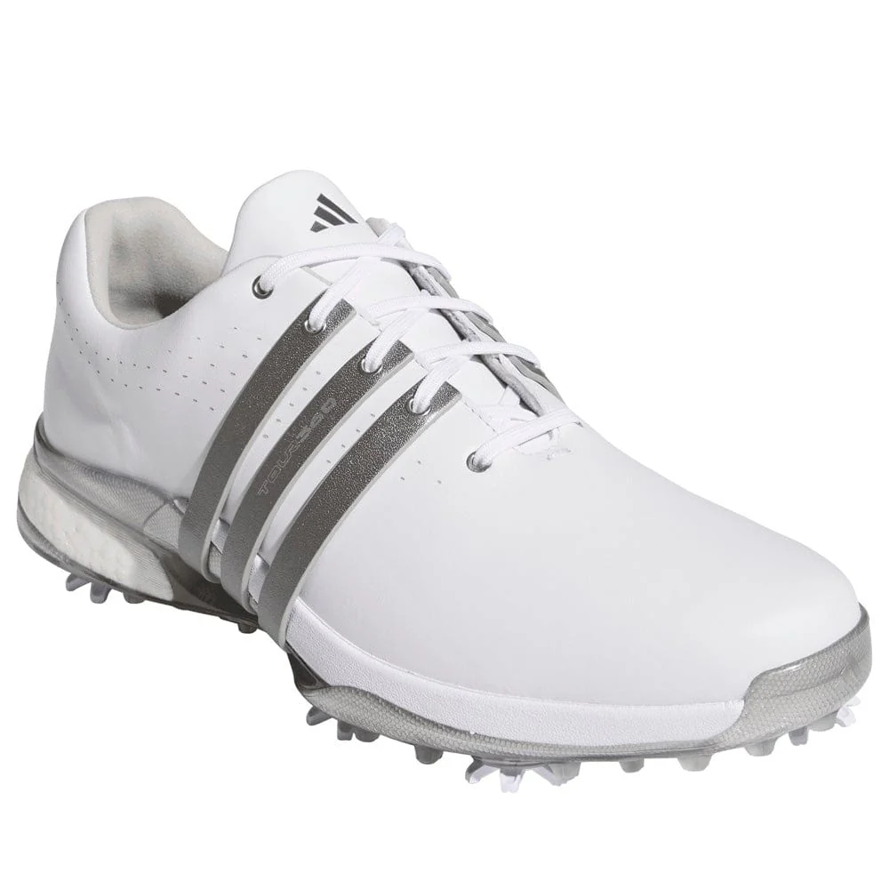 adidas Tour360 24 Waterproof Spiked Shoes - Cloud White/Iron Met./Silver Met. - Image 5