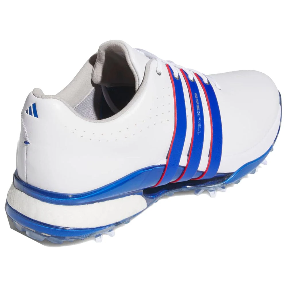 adidas Tour360 24 Waterproof Spiked Shoes - Cloud White/Team Royal Blue/Better Scarlet - Image 4