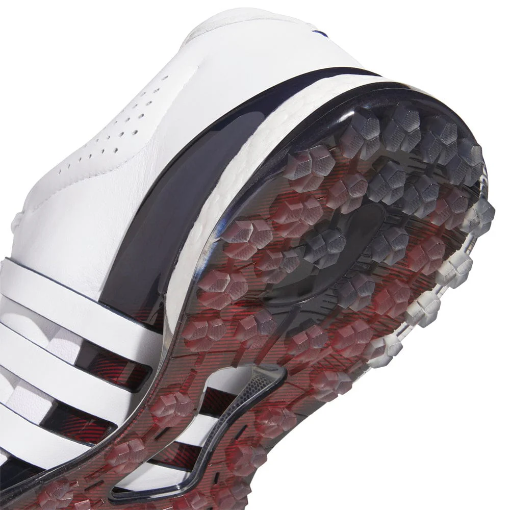 adidas Tour360 25 Waterproof Spikeless Shoes - Cloud White/Collegiate Navy/Lucid Red - Image 8