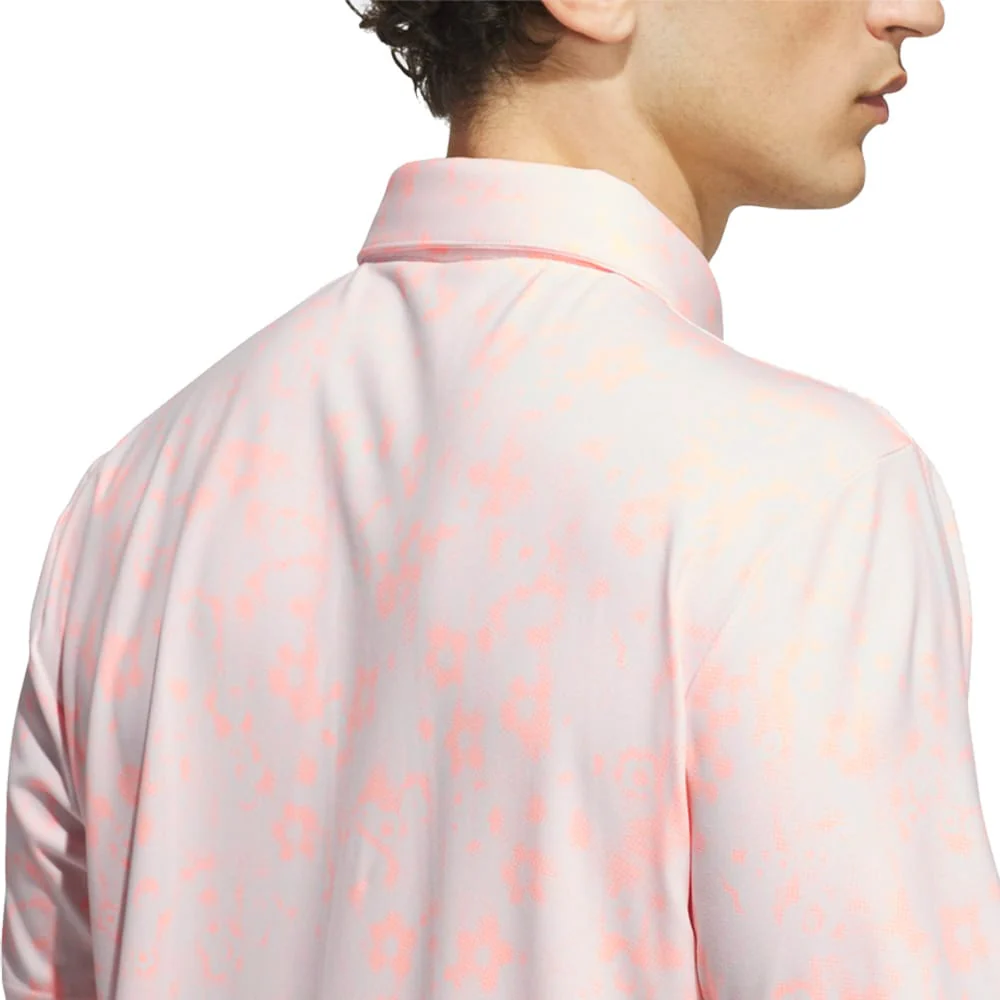 adidas Ultimate365+ Climacool Butterspun Mighty Blossom Print Polo Shirt - Distilled Pink - Image 3
