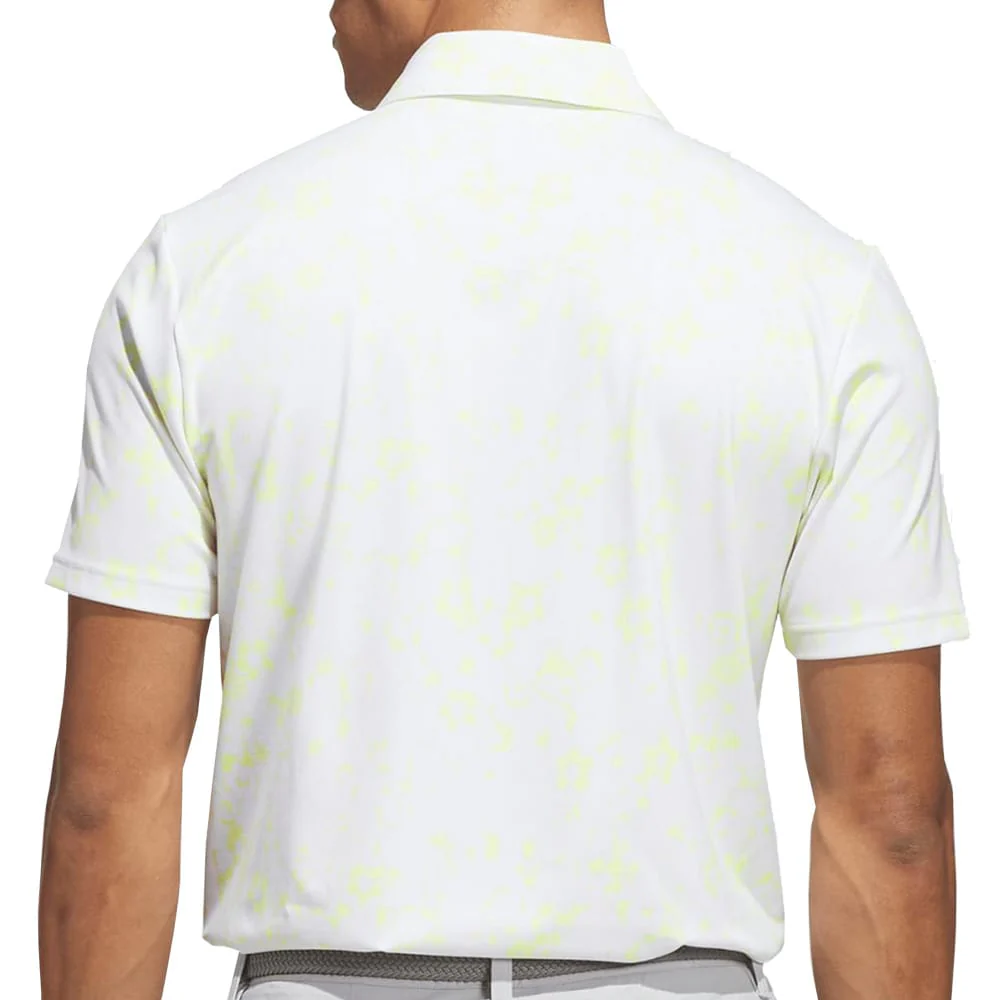 adidas Ultimate365+ Climacool Butterspun Mighty Blossom Print Polo Shirt - Frozen Lemon - Image 2