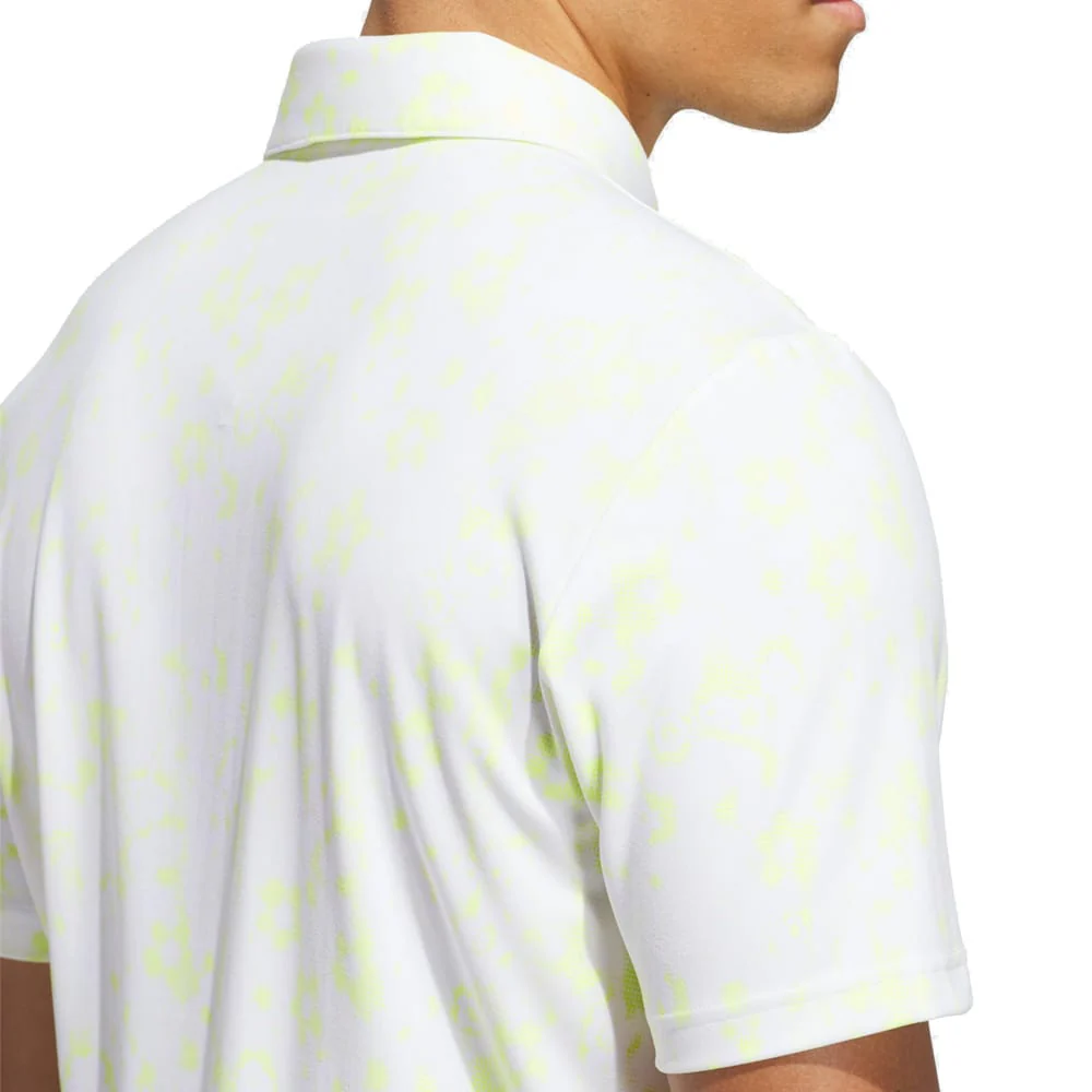 adidas Ultimate365+ Climacool Butterspun Mighty Blossom Print Polo Shirt - Frozen Lemon - Image 3