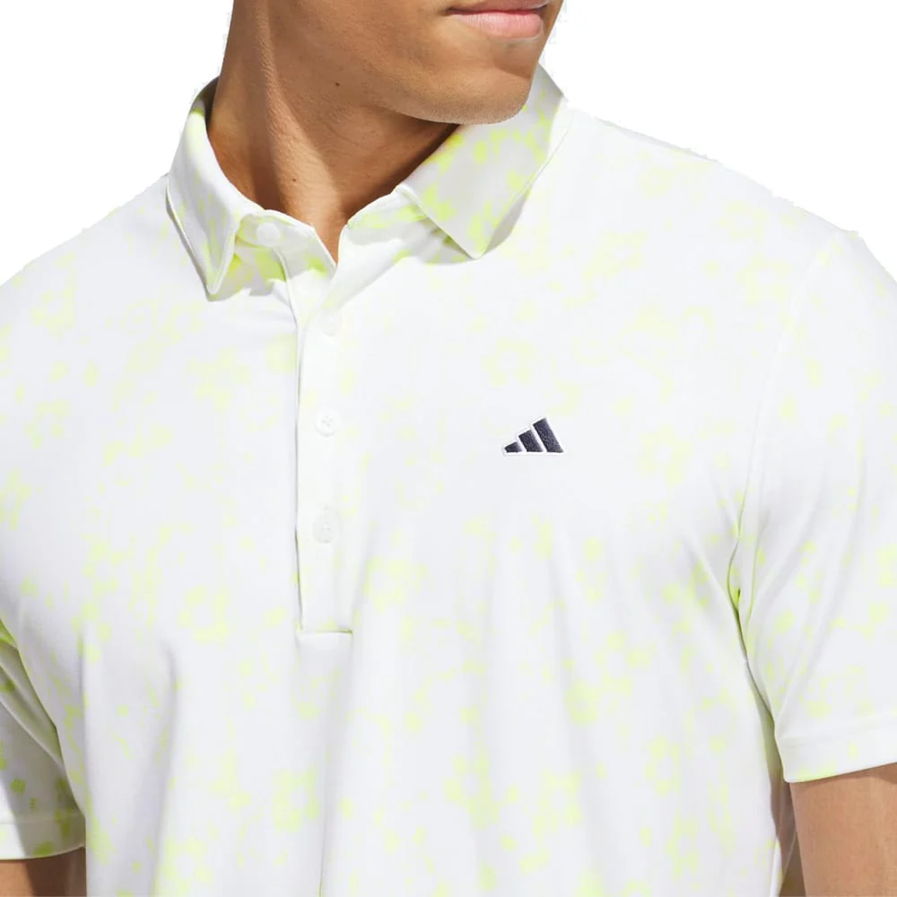 adidas Ultimate365+ Climacool Butterspun Mighty Blossom Print Polo Shirt - Frozen Lemon - Image 5