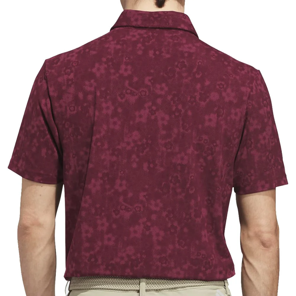 adidas Ultimate365+ Climacool Butterspun Mighty Blossom Print Polo Shirt - Maroon - Image 2