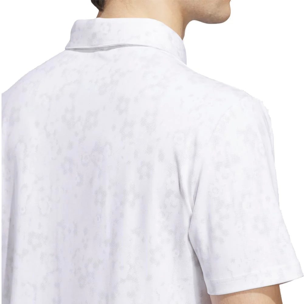 adidas Ultimate365+ Climacool Butterspun Mighty Blossom Print Polo Shirt - White - Image 3