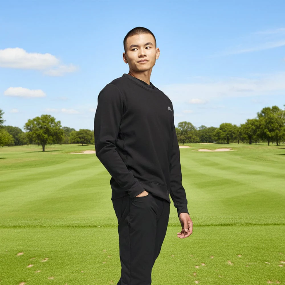 adidas Ultimate365 Climawarm Crewneck Sweatshirt - Black - Image 6