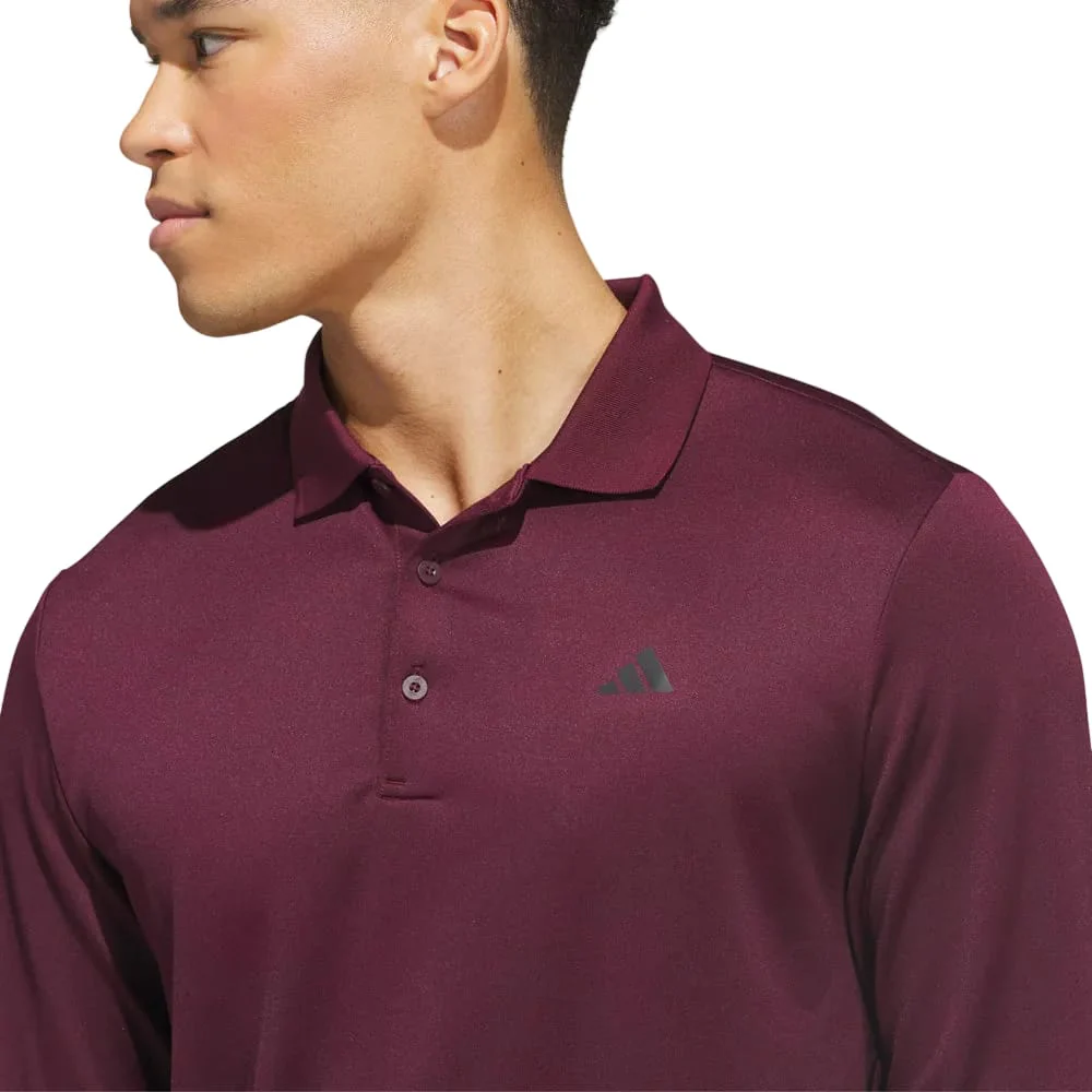 adidas Ultimate365 Cold.Rdy Long Sleeve Polo Shirt - Maroon - Image 3