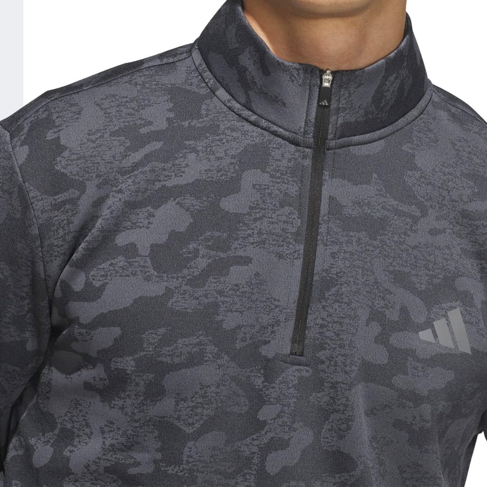 adidas Ultimate365 Durable Water Repellant Quarter-Zip Sweatshirt - Black/Grey Four - Image 3