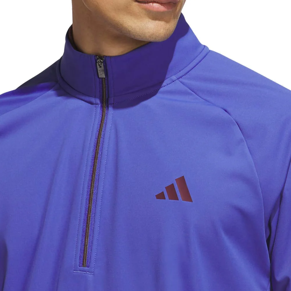 adidas Ultimate365 Durable Water Repellent Wind Quarter-Zip - Dual Indigo/Maroon - Image 3