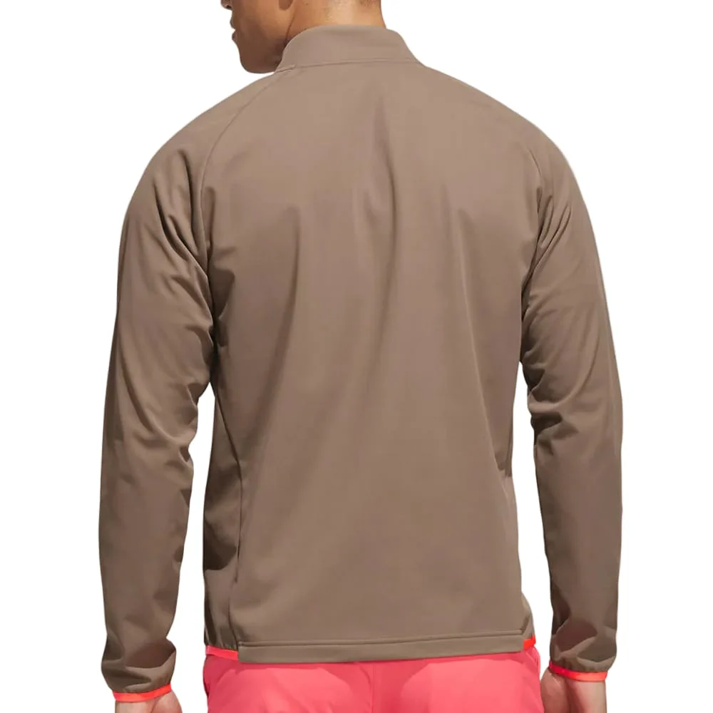 adidas Ultimate365 Durable Water Repellent Wind Quarter-Zip - Khaki Six/Solar Turbo - Image 2