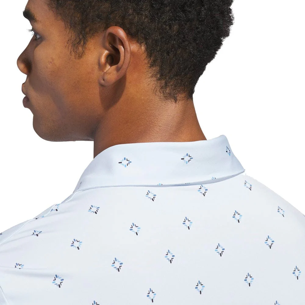 adidas Ultimate365 Essence Print Climacool Polo Shirt - Crystal Sky - Image 4