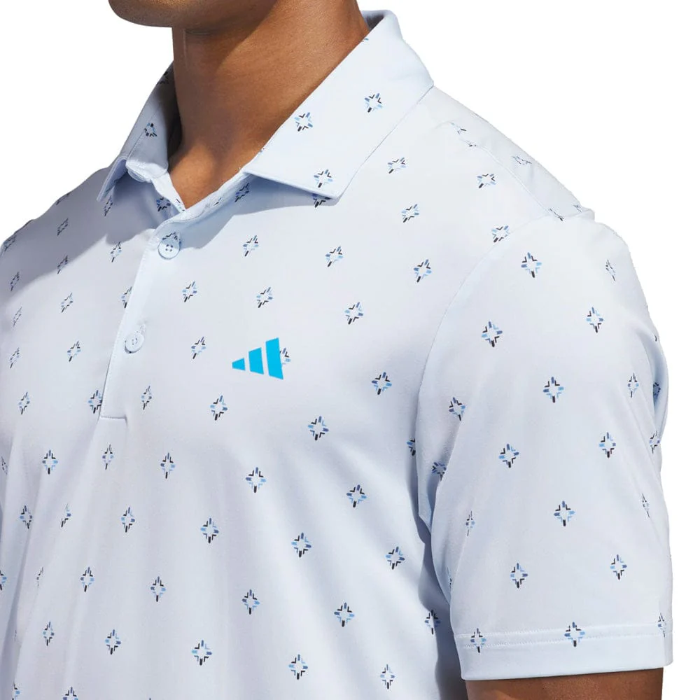 adidas Ultimate365 Essence Print Climacool Polo Shirt - Crystal Sky - Image 5