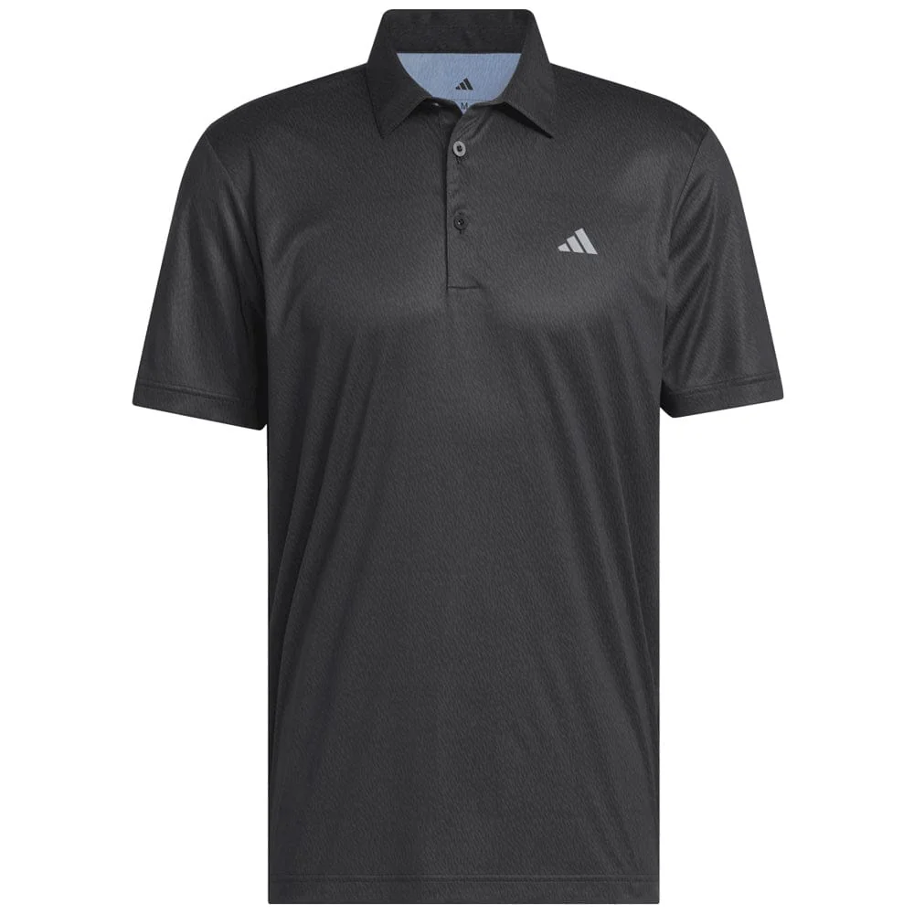 adidas Ultimate365 Feather Print Polo Shirt - Carbon/Black - Image 3