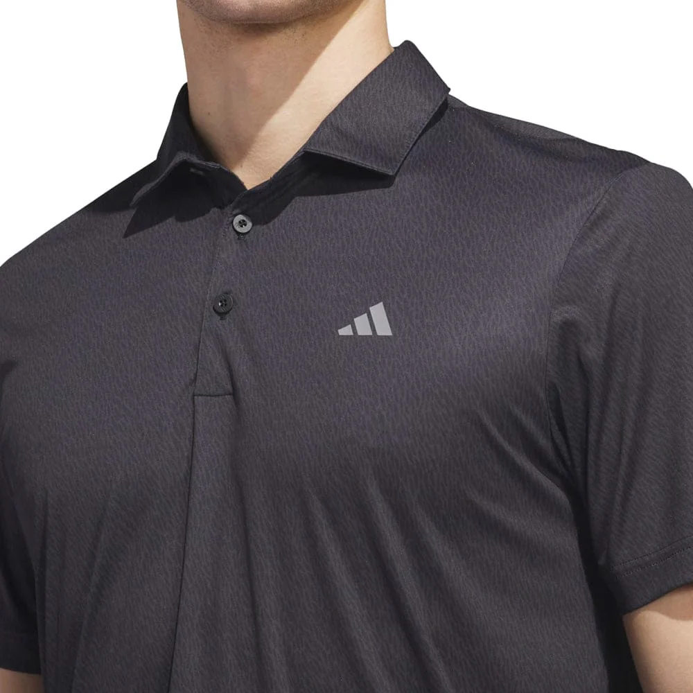 adidas Ultimate365 Feather Print Polo Shirt - Carbon/Black - Image 4