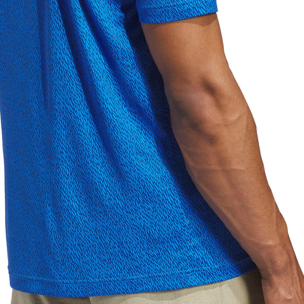 adidas Ultimate365 Feather Print Polo Shirt - Dusky Petrol/Lucid Ray Blue - Image 4