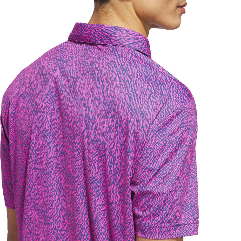adidas Ultimate365 Feather Print Polo Shirt - Lucid Pink/Dusky Petrol - Image 3