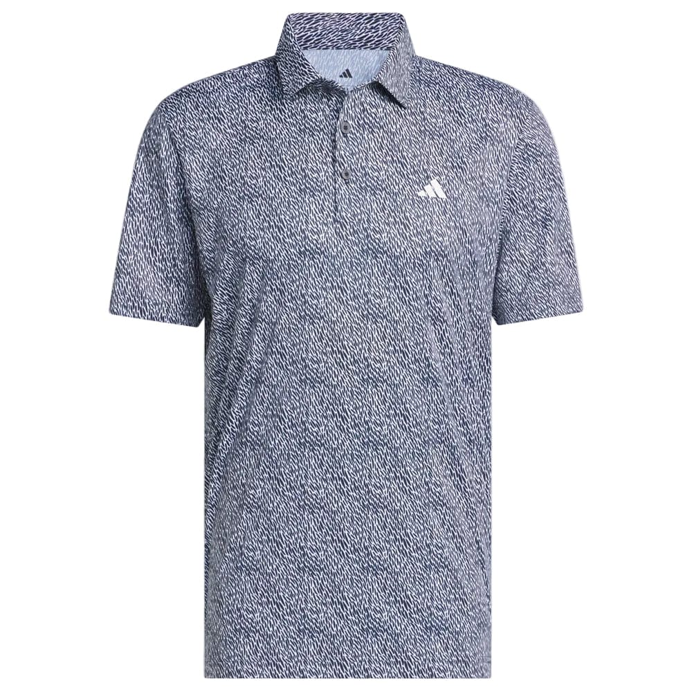 adidas Ultimate365 Feather Print Polo Shirt - White/Collegiate Navy - Image 3