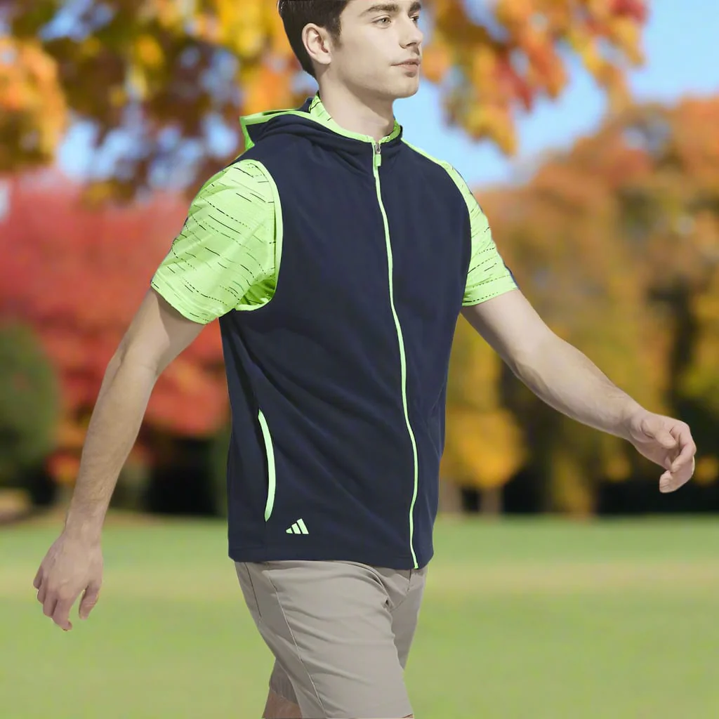 adidas Ultimate365 Fleece Hoodie Full-Zip Vest - Collegiate Navy - Image 6