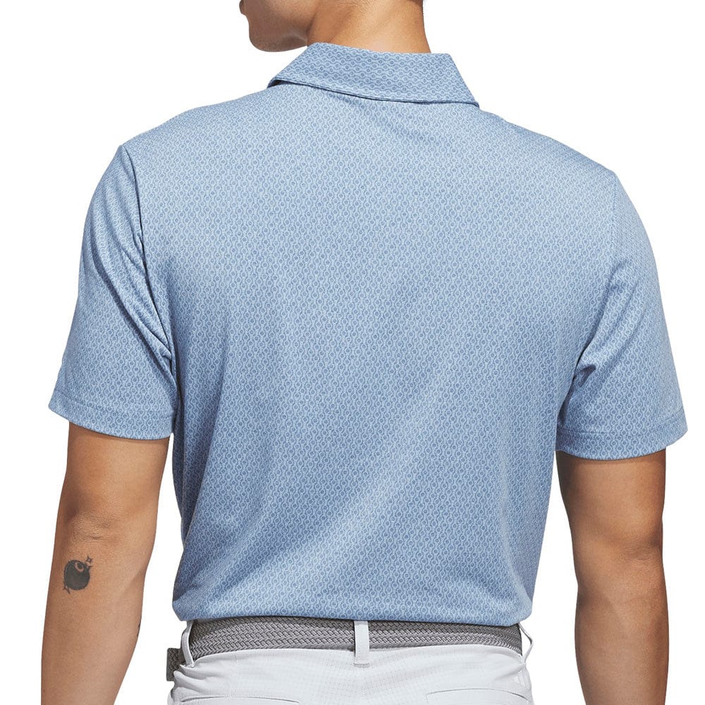 adidas Ultimate365+ Go-To Print Polo Shirt - Dusky Petrol/Crystal Sky - Image 2